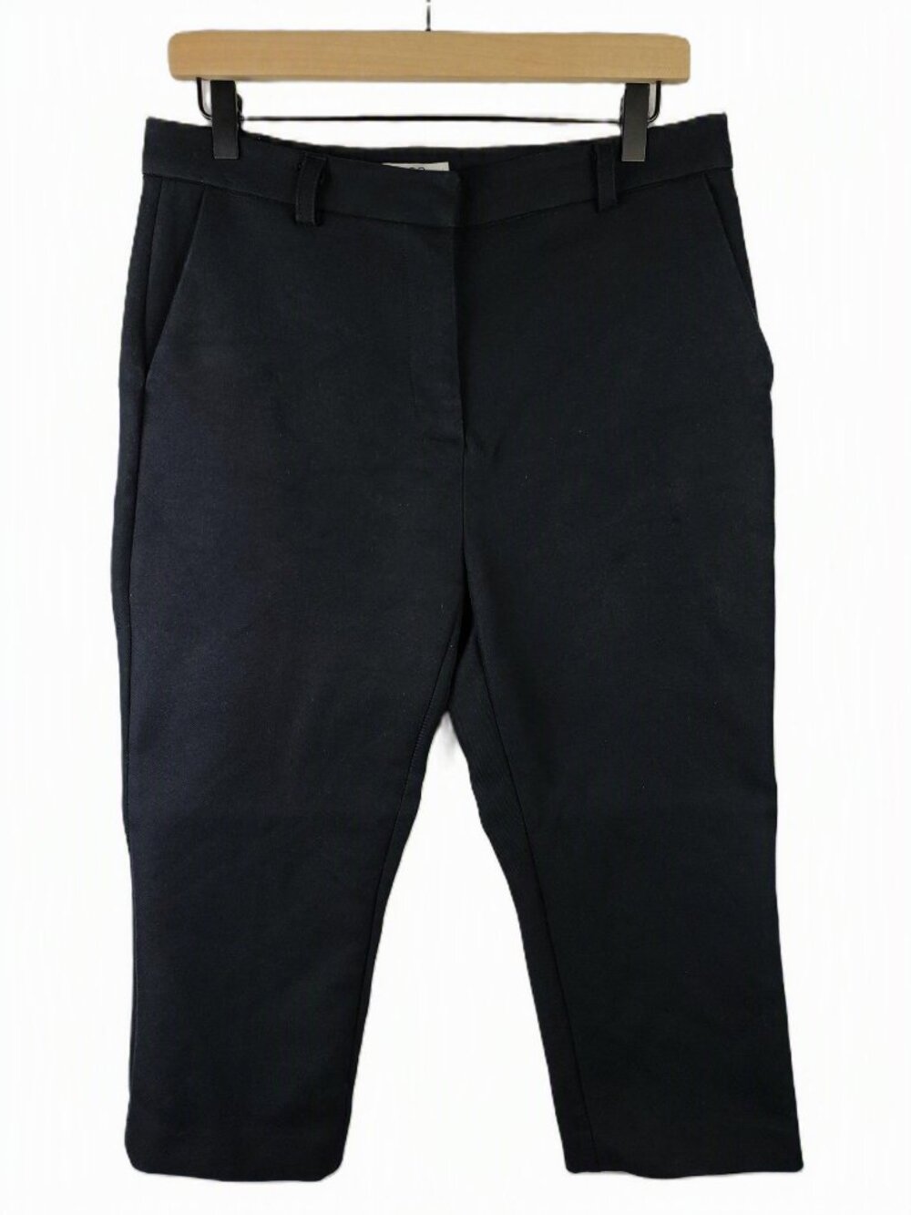 CO Collections Cropped Pants Trousers Cotton Black Spring-Summer 2020 size L